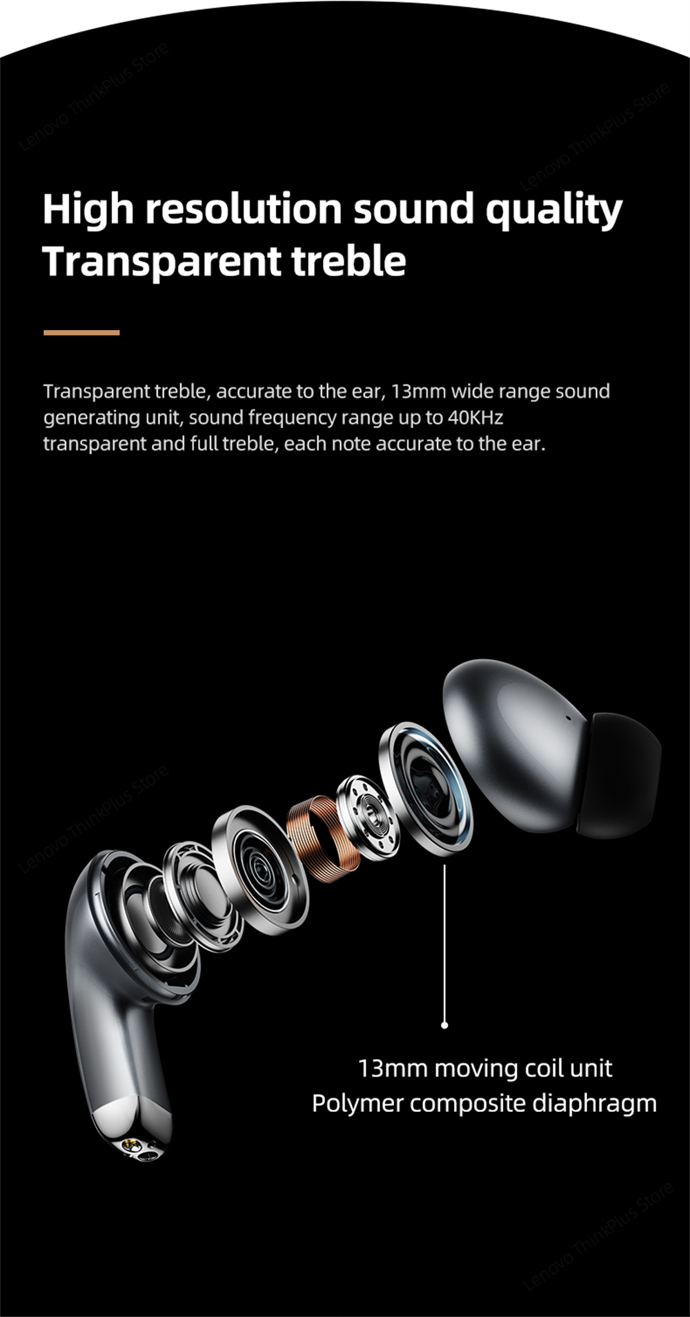 15659-knf3gi Lenovo-auriculares inalámbricos LP5 originales, cascos con Bluetooth 5,0, thinkplus, LivePods, auténticos, sin cables, HiFi, deportivos, resistentes al agua