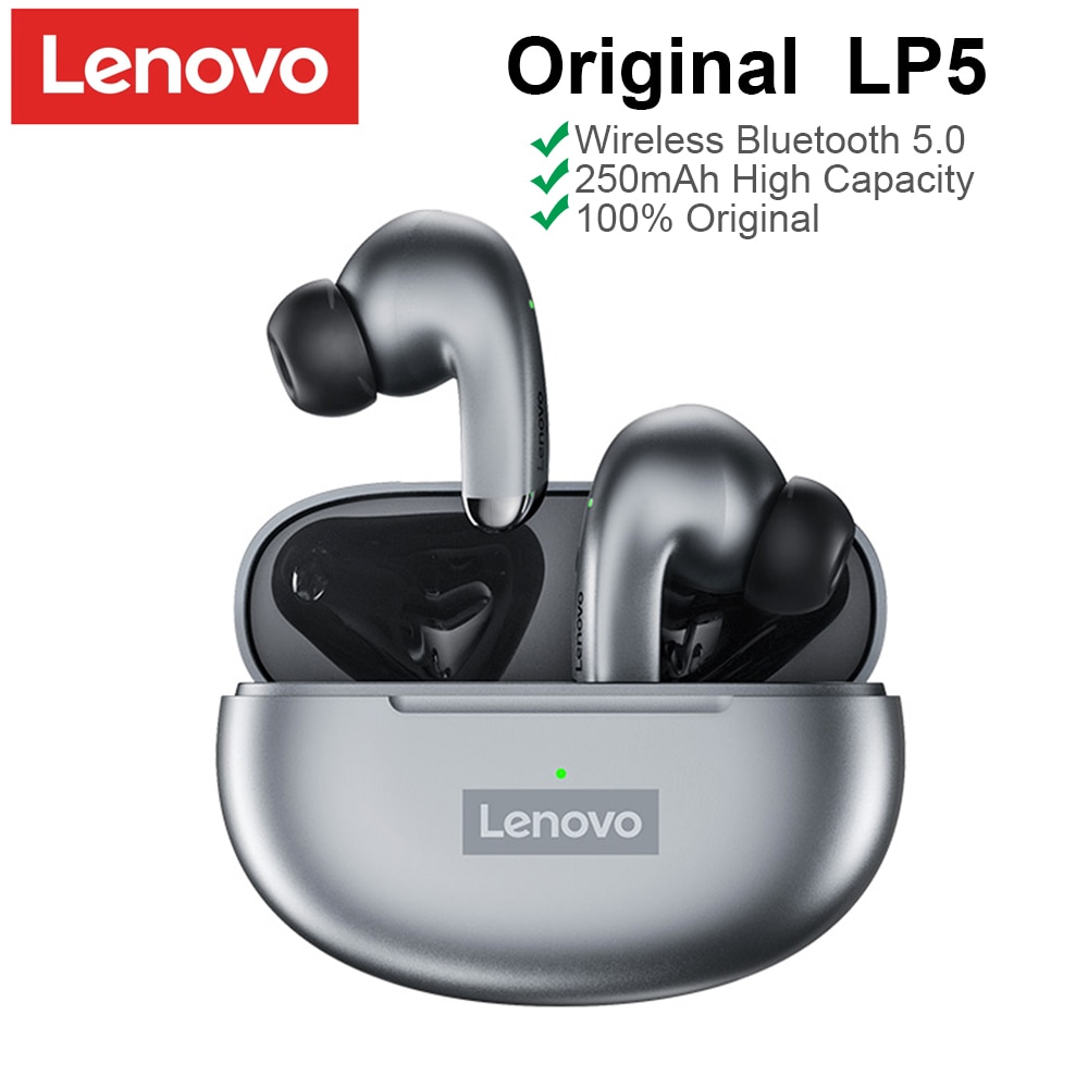 15659-vnmcl3 Lenovo-auriculares inalámbricos LP5 originales, cascos con Bluetooth 5,0, thinkplus, LivePods, auténticos, sin cables, HiFi, deportivos, resistentes al agua