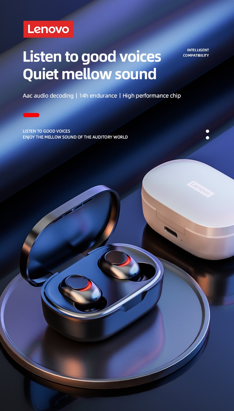 15680-dabdqm Lenovo-auriculares inalámbricos PD1X con micrófono, audífonos deportivos impermeables de música HiFi, 100%