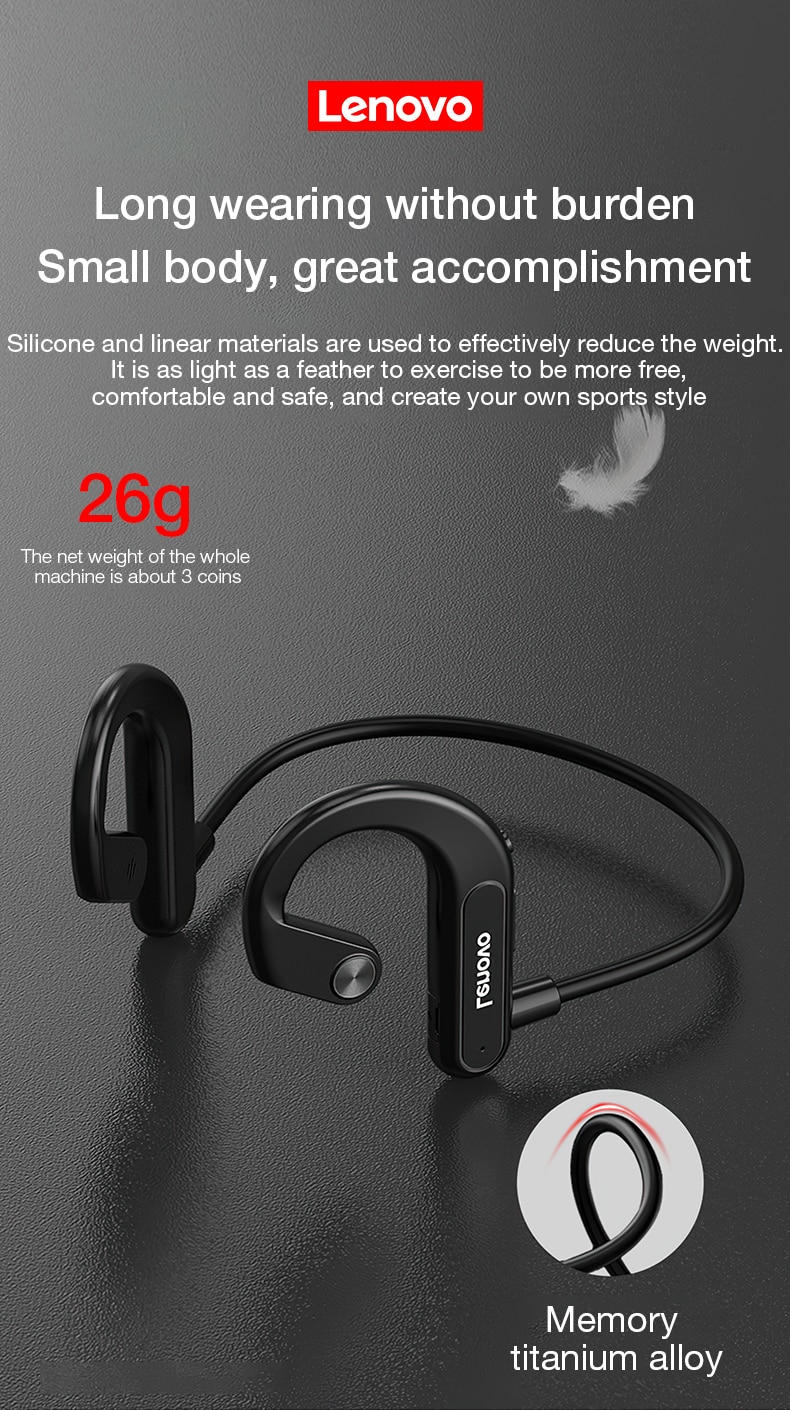 15838-dbjbgl Lenovo-auriculares inalámbricos X3 con Bluetooth, cascos deportivos para correr, impermeables, con micrófono, para ciclismo y conducción