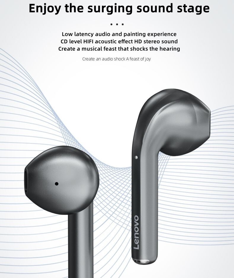 15876-h2kups Original Lenovo-auriculares inalámbricos LP50 TWS, por Bluetooth, estéreo 9D, de silicona, impermeables, con micrófono, para iPhone 13, Xiaomi