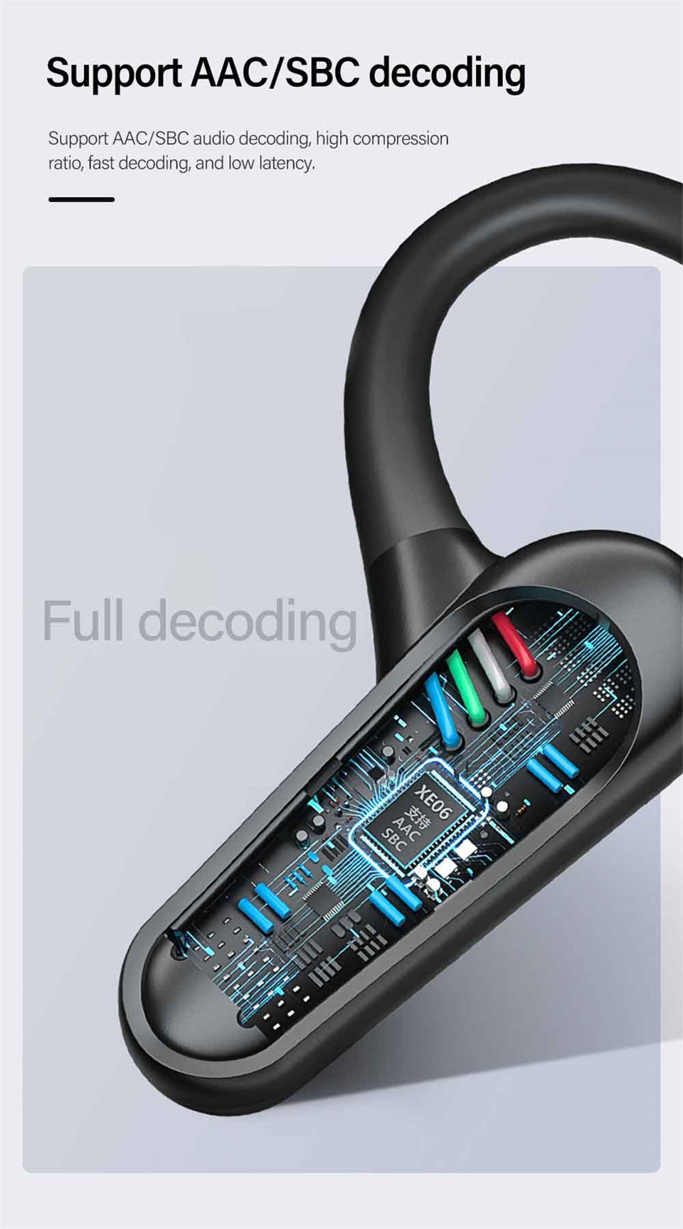 15880-ouklgo Lenovo-auriculares inalámbricos XE06 con Bluetooth, cascos impermeables IPX7 con banda para el cuello y Micrófono Dual para deportes, correr, Fitness y Yoga