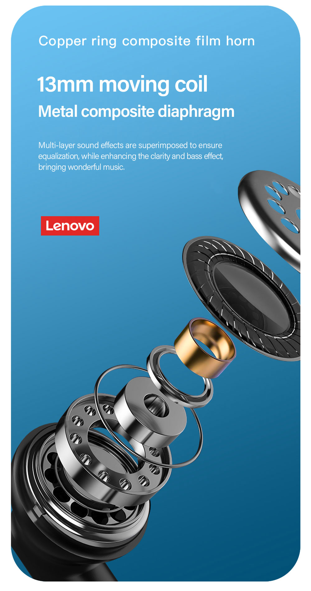 15930-ht1ax3 Lenovo-auriculares inalámbricos XT96 con Bluetooth 5,1, dispositivo de audio estéreo HiFi con TWS, Control táctil, llamada HD, Auriculares deportivos para juegos con micrófono