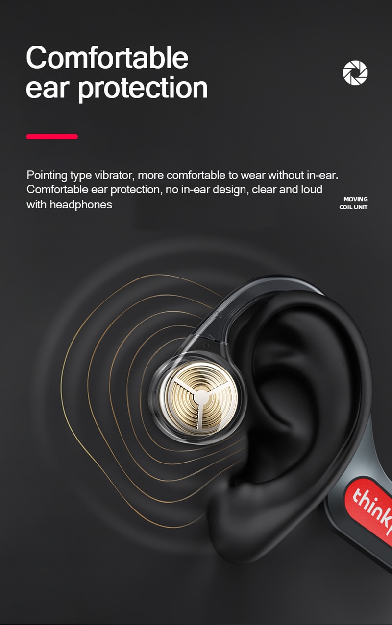 15952-cp8rvl Lenovo-auriculares inalámbricos X3 Pro con Bluetooth 5,3, cascos de conducción ósea, con gancho para la oreja, Hifi, deportivos, impermeables, con micrófono