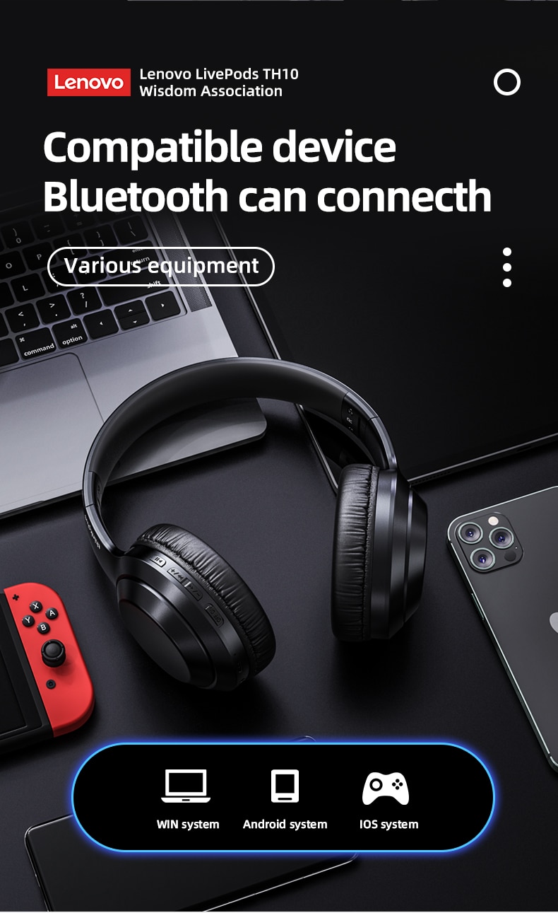 16047-ikknbd Lenovo-auriculares inalámbricos TH10, dispositivo de audio con Bluetooth, LP40, TWS, XT88, resistente al agua, reducción de música HiFi, para móvil XIAOMI