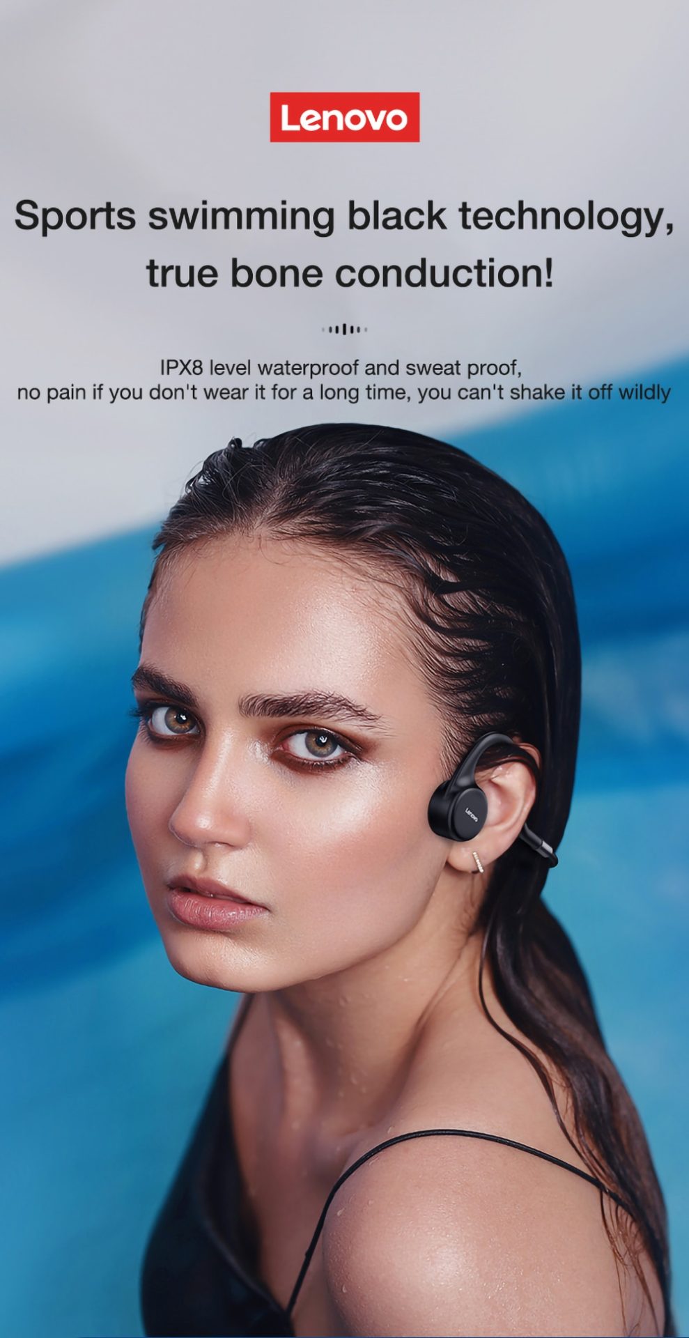 16144-lrlow0 Lenovo-auriculares inalámbricos X5 de conducción ósea, cascos deportivos para correr, IPX8 impermeables, Bluetooth, almacenamiento de 8GB con micrófono