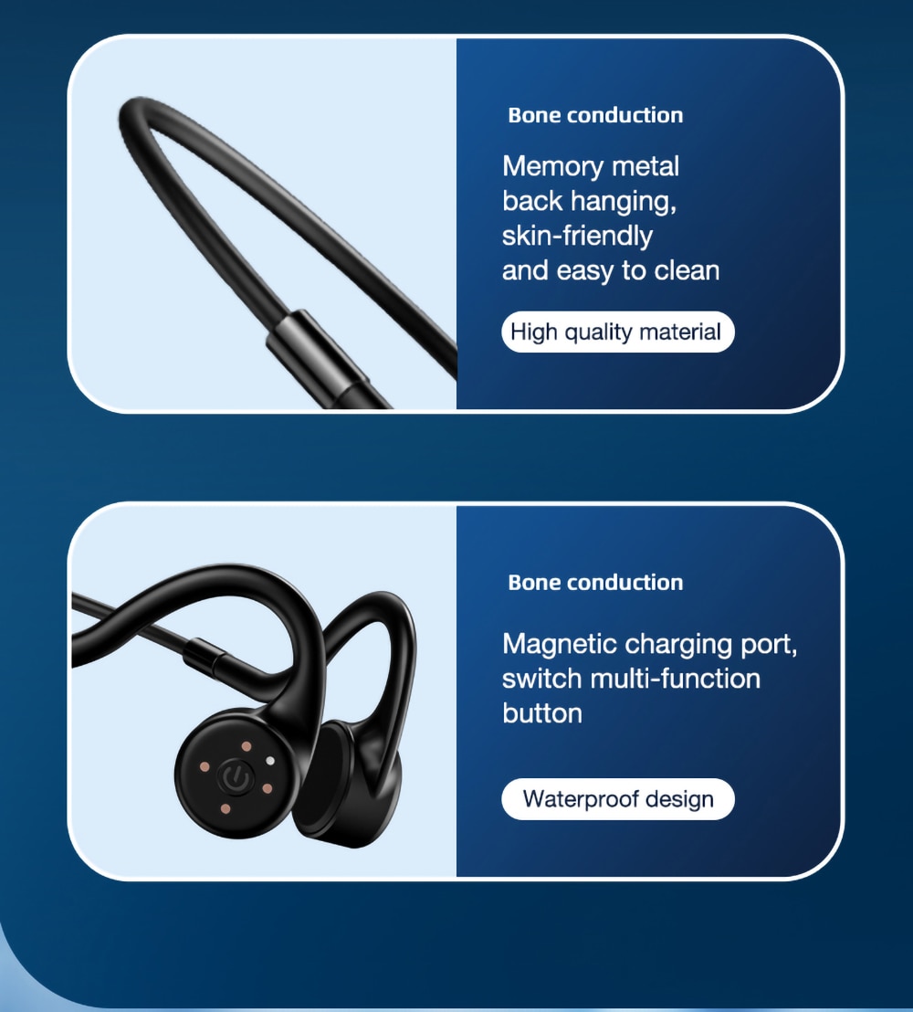 16144-mizv0e Lenovo-auriculares inalámbricos X5 de conducción ósea, cascos deportivos para correr, IPX8 impermeables, Bluetooth, almacenamiento de 8GB con micrófono