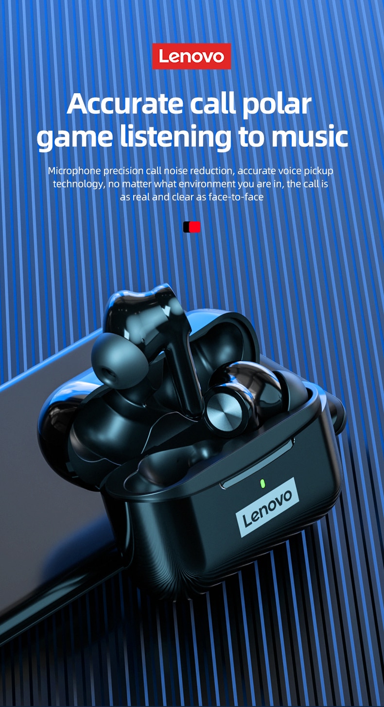 16150-h2mrno Lenovo-auriculares inalámbricos LP70 ANC TWS, cascos con Bluetooth 5,2, cancelación de ruido, sonido HIFI, con micrófono, manos libres
