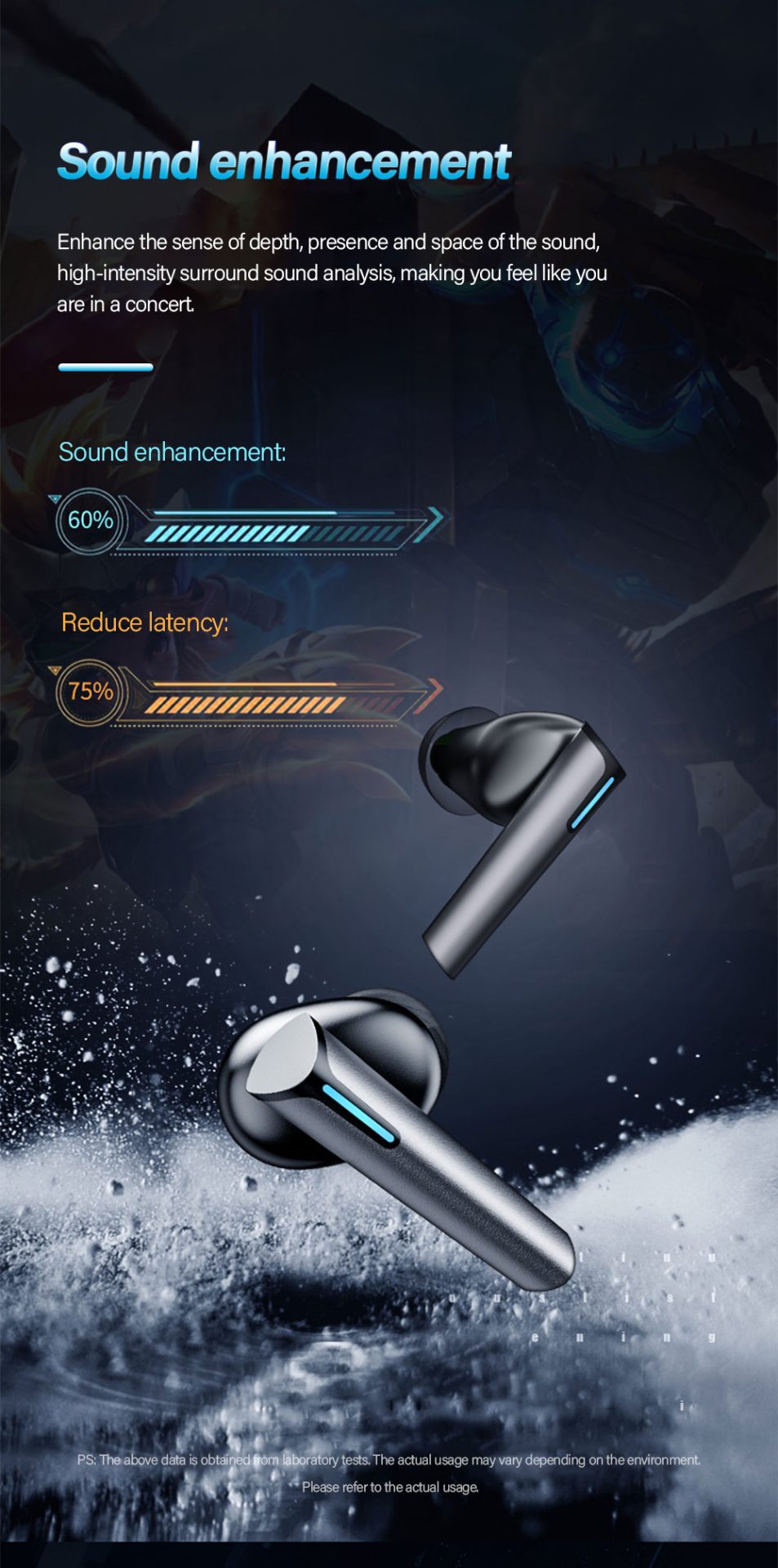 16162-y97keg Lenovo-auriculares inalámbricos XG02 TWS con Bluetooth para videojuegos, cascos con Control táctil de baja latencia, cancelación de ruido, con micrófono