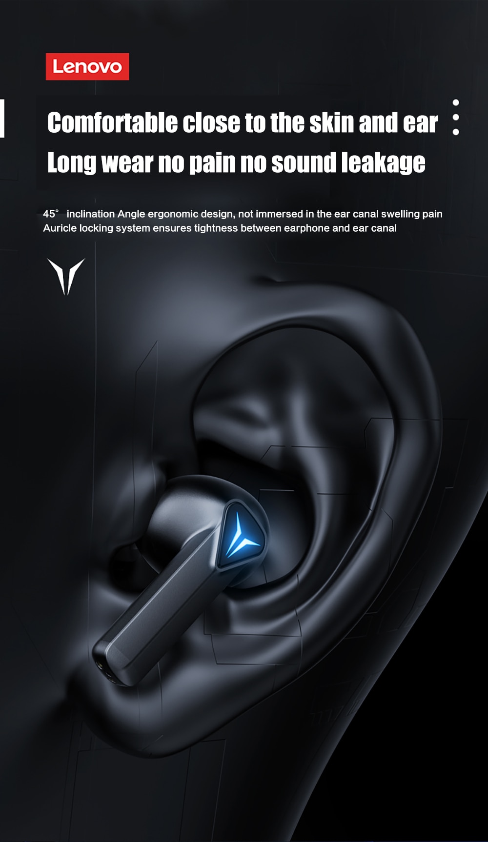 16260-5bystk Lenovo-auriculares GM6 TWS para videojuegos, cascos inalámbricos de alta gama con Bluetooth, cancelación de ruido, con micrófono, impermeables