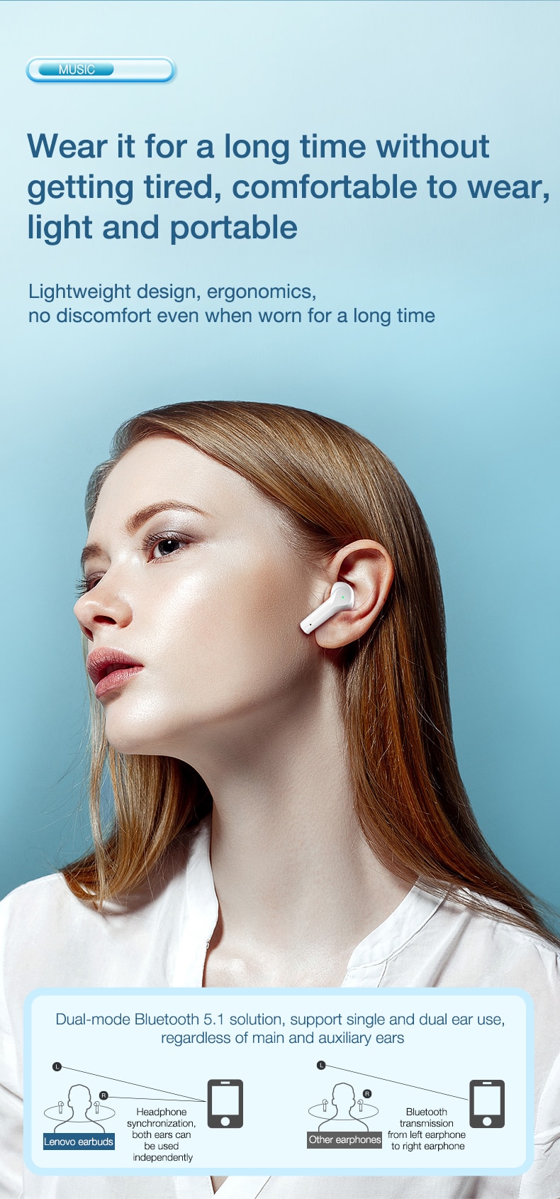 16348-v19pxo Lenovo-auriculares inalámbricos XT95 Pro, cascos con Bluetooth 9D, sonido HIFI, deportivos, impermeables, TWS, con micrófono, para iPhone y Xiaomi