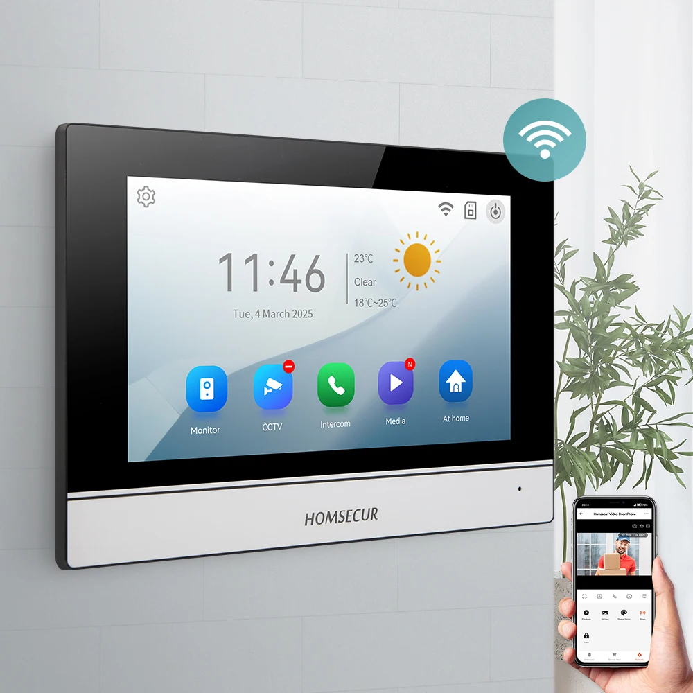HOMSECUR Indoor Monitor XM713H For WIFI Video Doorphone Intercom Door Bell 5-Year Warranty