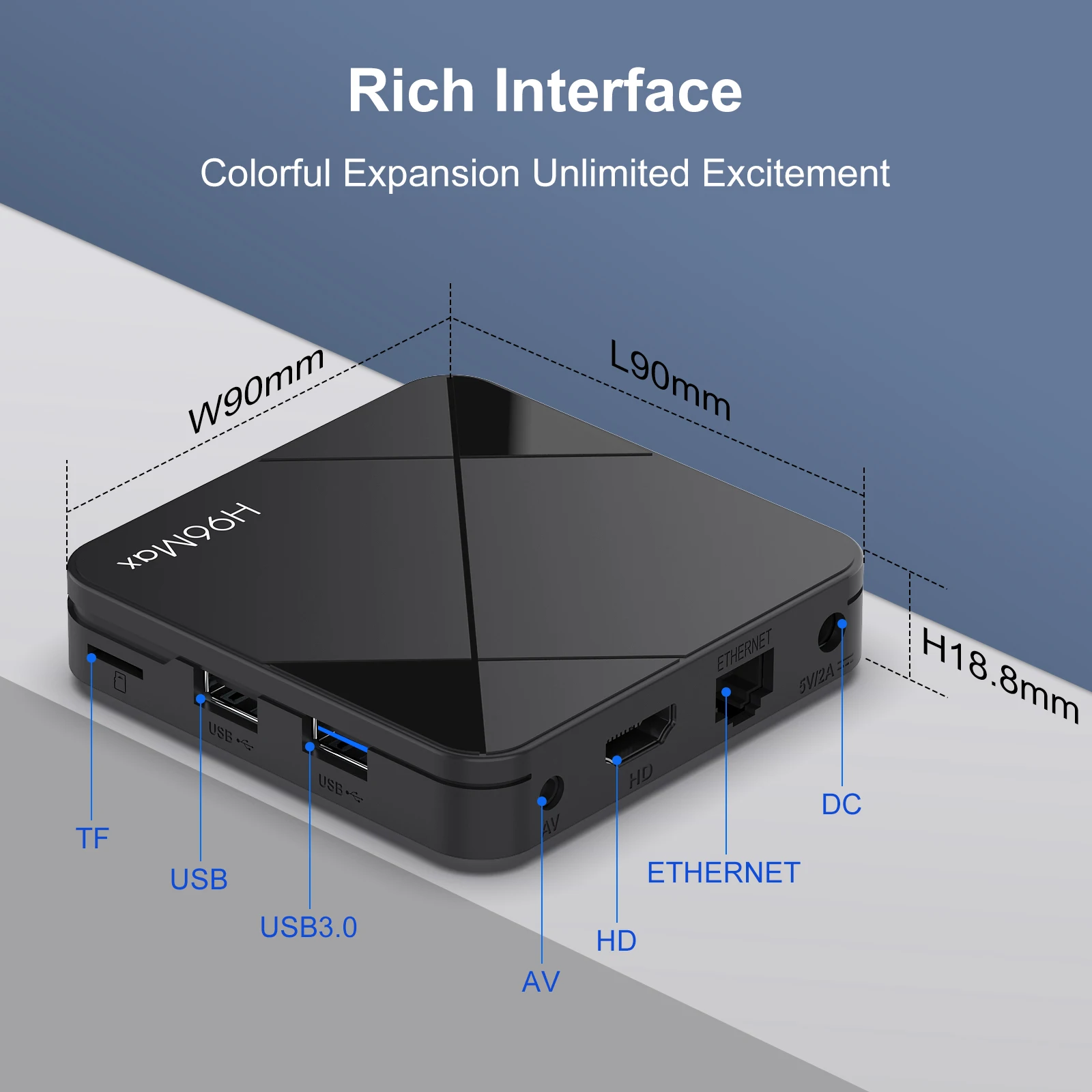 H96Max RK3518 4K TV Box Android 14 Quad Core WiFi6 BT5.4 Google Voice Assistant with New Geometric Lens Design Set Top Box - Image 6