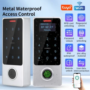 WIFI App Tuya Fingerprint Access Controller Keypad Metal Waterproof RFID Card Standalone Door Access Control System