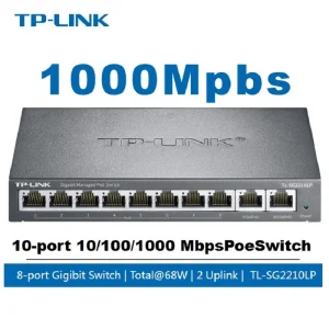 TP-LINK PoE Switch 8-port Gigabit PoE+2 Gigabit Uplink 10-port   1000M Switch TL-SG2210LP VLAN Support