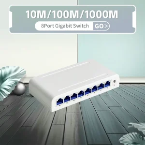 8 Port Gigabit Ethernet Switch10/100/1000Mbps Desktop Network Switch, Plug & Play, Auto MDI/MDIX, RJ45 LAN Hub for Home Office