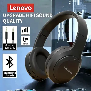 Lenovo Wireless Bluetooth Earphones Over-ear Foldable Computer Wireless Headphones Stereo Sound Gaming Headset Android and iOS