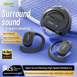 Acer Ohr538 Wireless Bluetooth Headphones with Open Design, Heavy Bass,Comfortable Fit for Sports,Running,Cycling,Phones Tablets