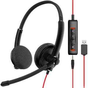 NUBWO HW01 USB Headphone 3.5mm Computer Headset with Mic Noise Cancelling for Laptop PC Business Office Headsets for Cell Phone