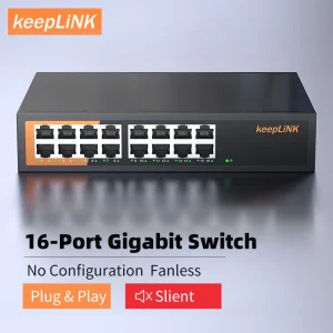 KeepLink 16-Port Gigabit Ethernet Switch Unmanaged Plug and Play