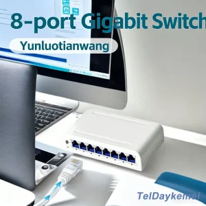 8 Port 10/100/1000Mbps Network Switch, Plug & Play for Home Office