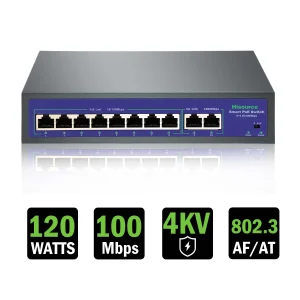 4 6 8 9 Port 10/100Mbps Ethernet Fast Switch High Power 120W POE Switch IEEE 802.3af/at with VLAN for IP Camera