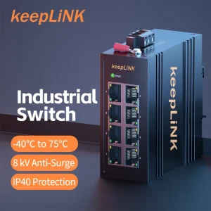 KeepLiNK Industrial 8-Port Megabit Ethernet Switch Unmanaged Plug and Play