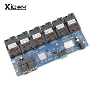 100/1000M Ethernet Optical Fiber Media Switch Converter Gigabit 6*Fiber Port 2*RJ45 Port FTTH Singlemode Switch Fibra PCBA Board