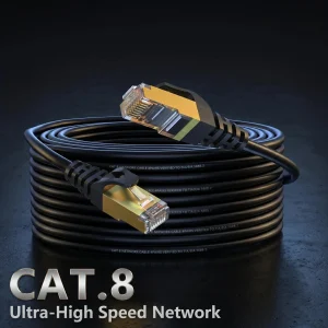 CAT8 Ethernet Cable 40Gbps 2000MHz Flat Nylon Braided Network Lan Cord for PC Modem Laptop PS 5 0.5/1/2/3/5/10/15/20/30M