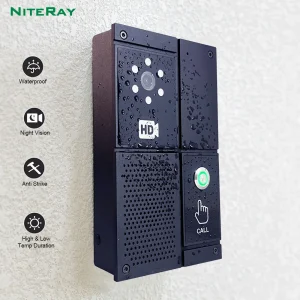 SIP HD Video Intercom with Metal Case Anti Strike Waterproof for Outdoor/Indoor Use Night Vision & Remote Access Support