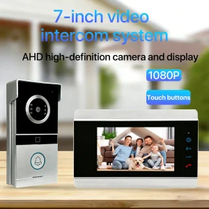 7 Inch 1080P Video Doorbell Intercom System 4-Wire Home Interphone With RFID Card Unlock Night Vision AHD HD Camera For Villa