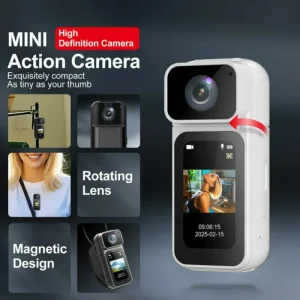 2.7K UHD Mini Action Camera 1.47" HD Screen Portable Digital Video Recorder WiFi Sports Camera for Cycling & Outdoor Recording
