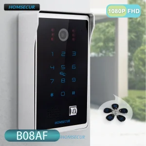 B08AF 4 Wire Waterproof 1080P HD Doorbell Camera RFID Password Access for HOMSECUR Tuya WIFI Video Doorbell Intercom System