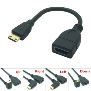 Standard 1080P Mini HDTV Type C to HDTV Cable Male to Female 90 Degree Right Angle Converter Adapter Extension Adapter