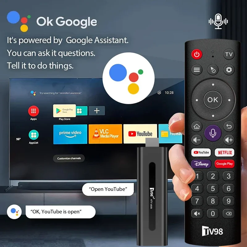 TV98 ATV Stick Android 14 BT 5.0 Allwinner H313 4Core 4G 5G Dual WiFi Voice Remote HD 8K 4K @60fps TV stick 8GB 128GB iptv - Image 5