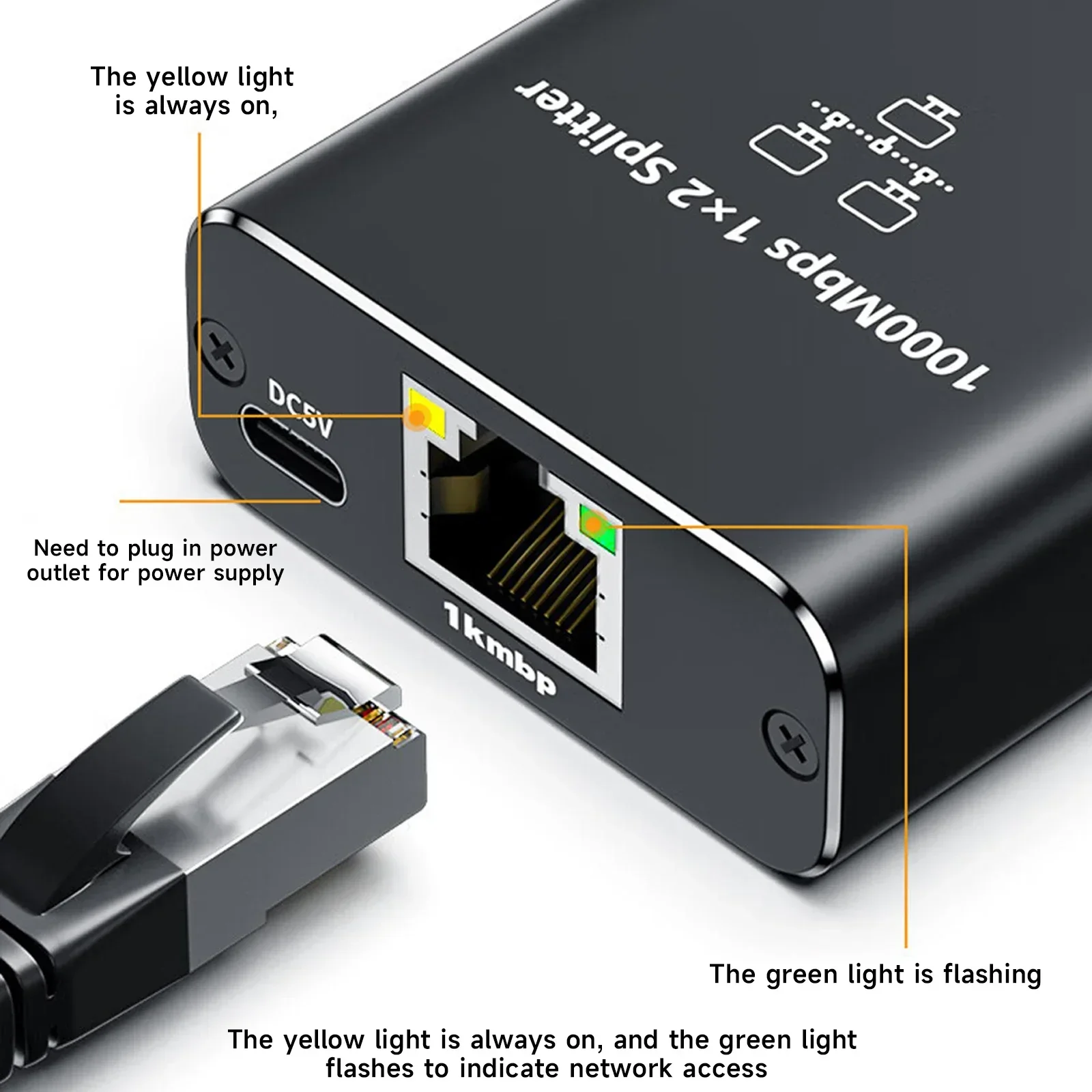 Gigabit 1000Mbps RJ45 Splitter 1 to 2 3 4 Ethernet Adapter Lan Connector Switch Coupler for PC Laptop TV Box Router Digital TV - Imagen 3