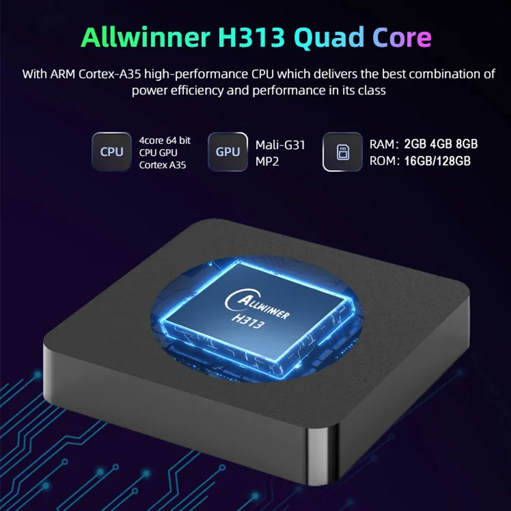 Q10 Smart TV Box Android 16 Allwinner H313 8GB 128GB Dual Wifi BT5.4 Google Voice Assistant 8K HD Video Media Player Set Top Box - Imagen 4