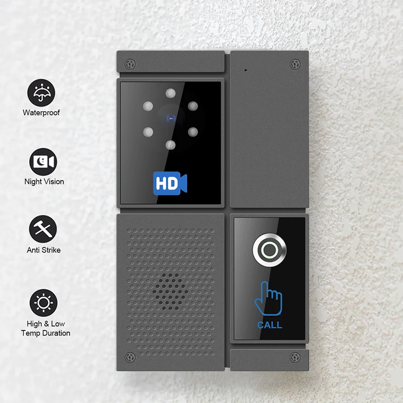 SIP HD Video Intercom with Metal Case Anti Strike Waterproof for Outdoor/Indoor Use Night Vision & Remote Access Support - Imagen 2