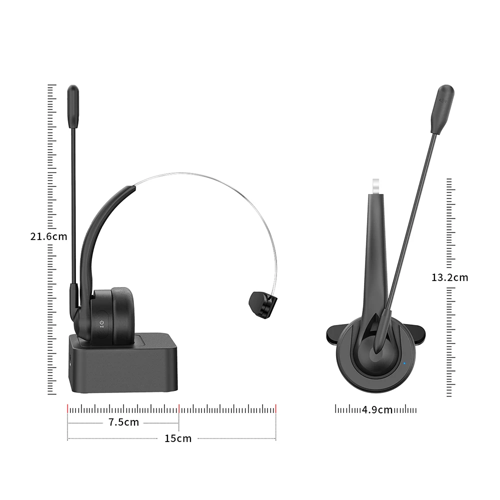 Bluetooth 5.4 Wireless Headset Adjustable Microphone Noise Canceling Headset Call Center Headset For Mobile Phones Wireless Char - Image 5
