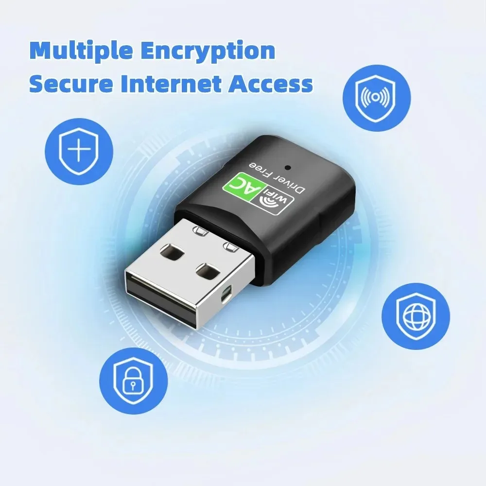USB Wifi Adapter 600Mbps Wi fi Adapter 2.4G&5.8GHz USB Ethernet PC Wi-Fi Adapter Lan 300Mbps Wifi Dongle AC Wifi Receiver - Imagen 4