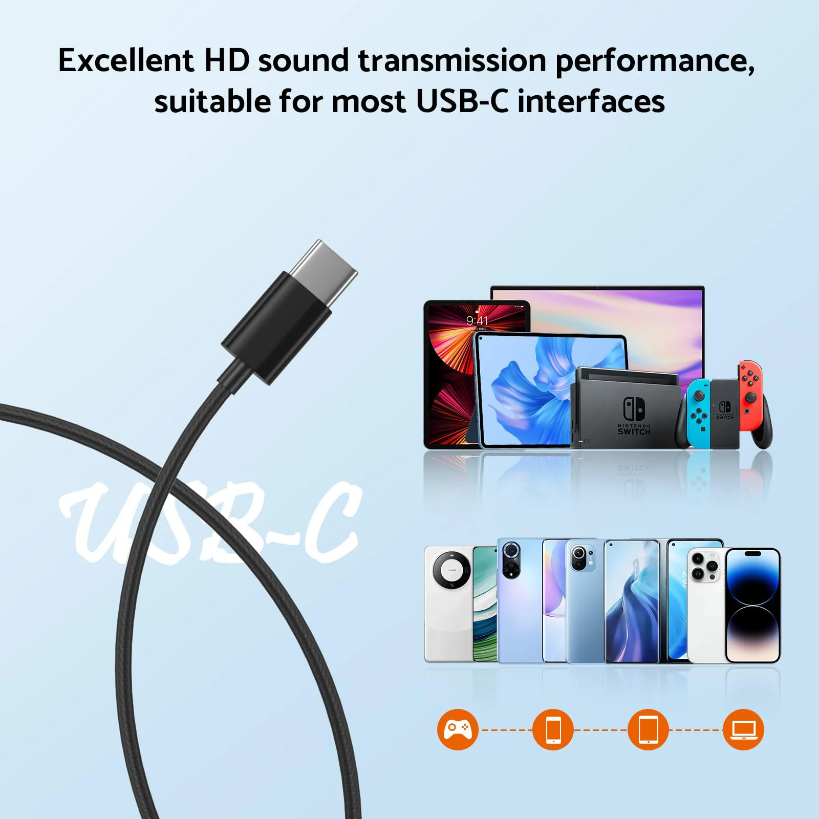 For Samsung Headphones HiFi Bass Stereo Volume Control With Mic USB Type C 3.5mm Wired Eadphone For Galaxy S25 S24 S23 S22 Ultra - Imagen 6
