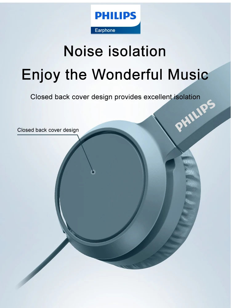 Philips TAH4105 Wired Headphones HiFi Stereo HD Call Headset With MIC Suitable For Online Learning And Outdoor Sports Earphones - Image 4