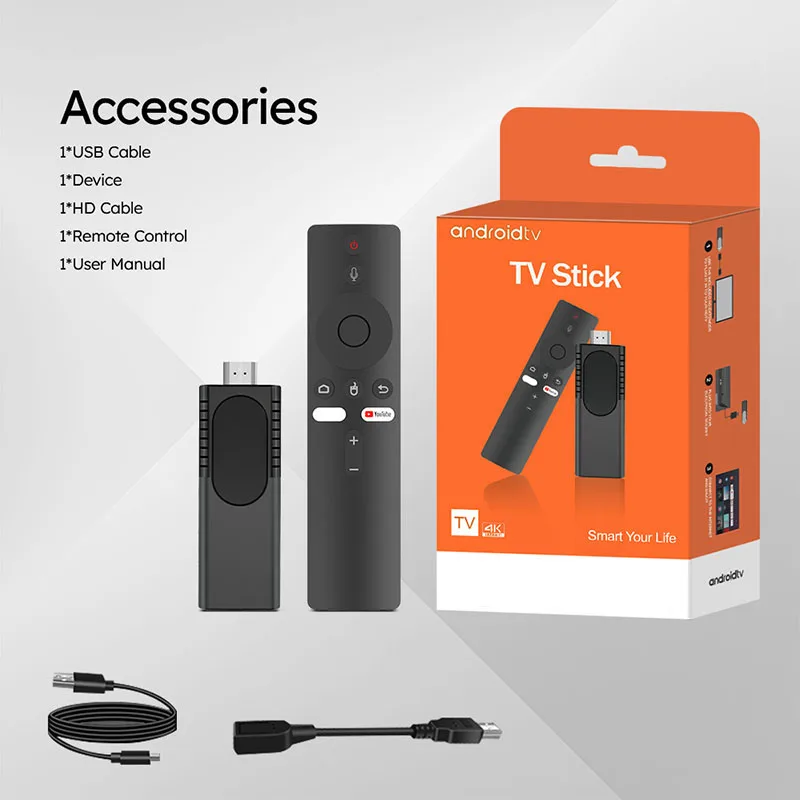 2026 U8 Clé TV Android 10.0, box H313, HDR, WiFi BT5, 2.4G 5G 4K HD, télécommande vocale, décodeur – Image 5
