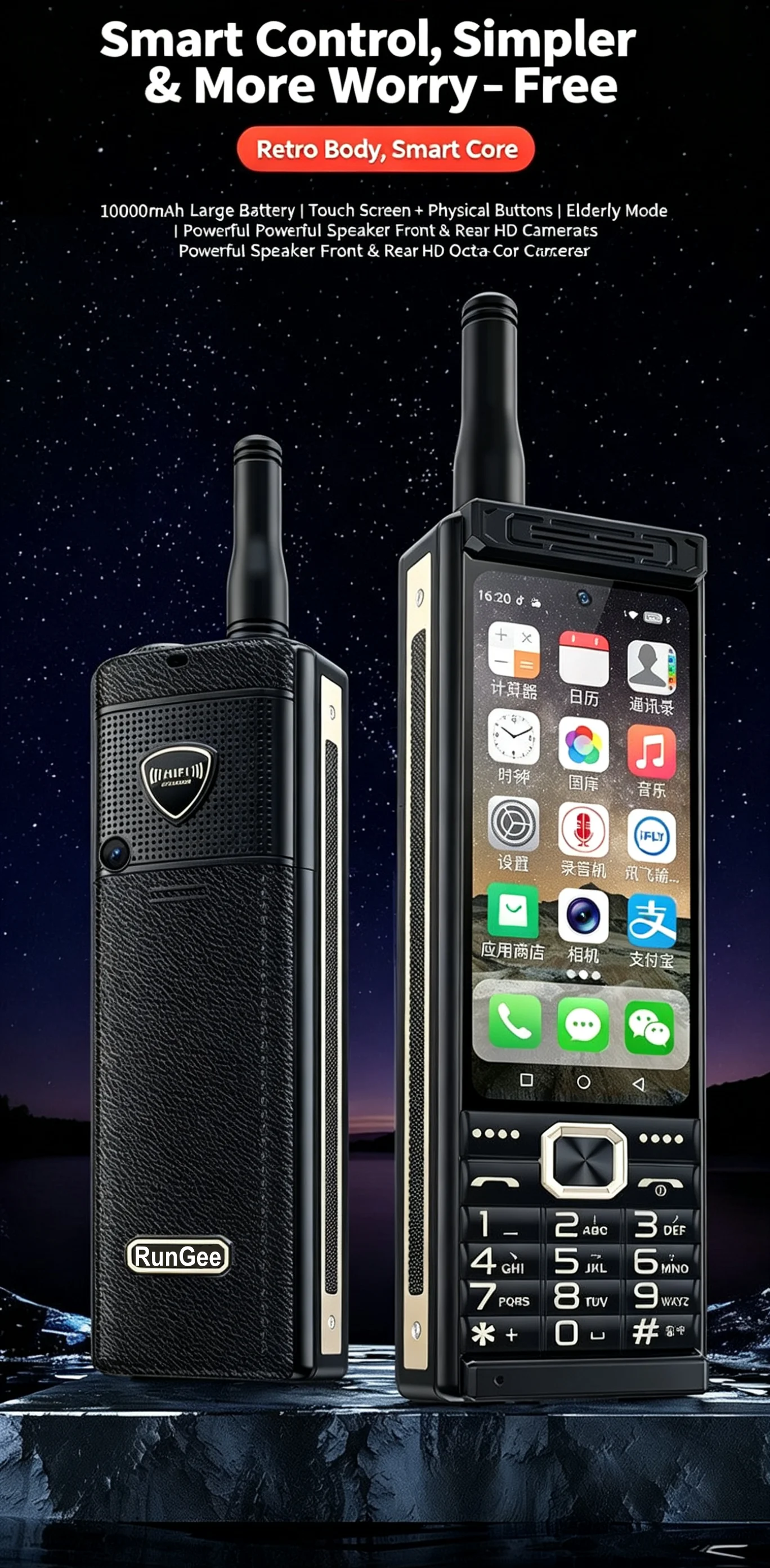 S27147313e8934d24935f643fee15fdbaQ Touch Screen 4G LTE Mobile Phone Android 13 4GB RAM 64GB ROM Fast Charging Dual SIM WiFi 5G/BT5.0/GPS