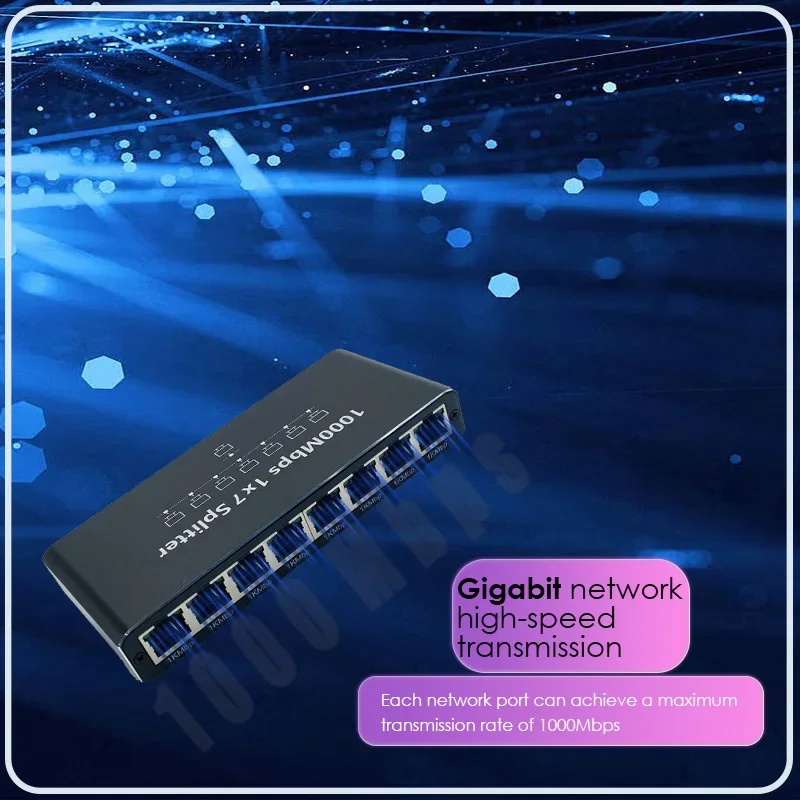 Répartiteur Ethernet Gigabit 1 vers 7, 1000 Mbps RJ45 LAN, pour PC portable Nintendo Switch routeur box TV – Image 4