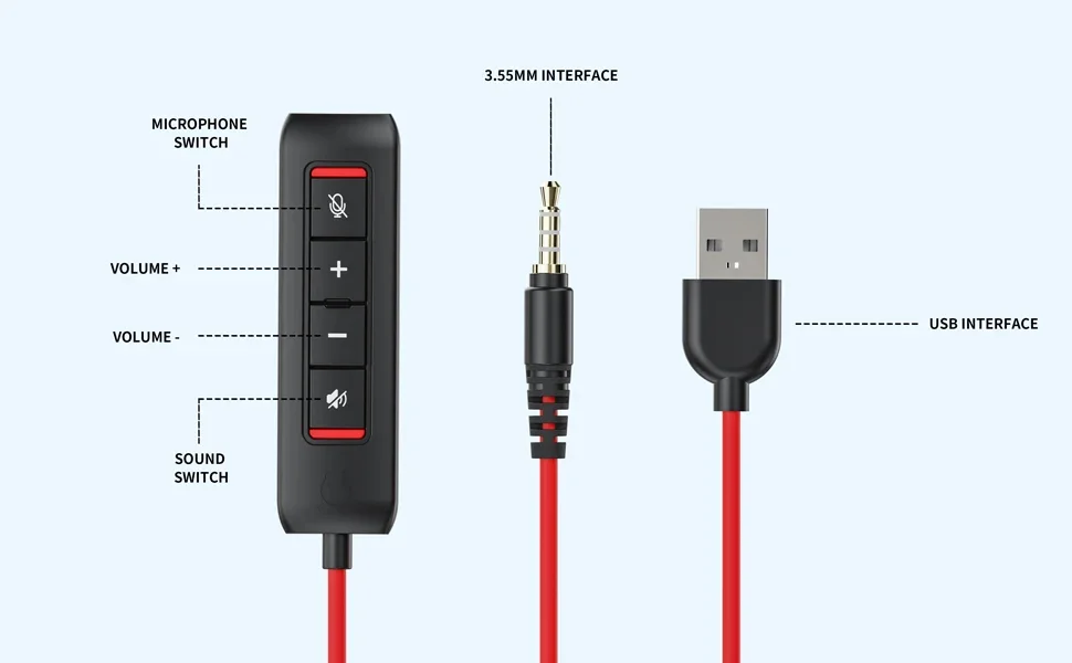 S38060ccf9f81419f8a432d80dba0936ao BINNUNE Casque professionnel filaire pour PC portable ordinateur, avec micro antibruit, pour Zoom bureau conférence