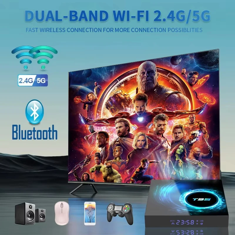 Android 16 Smart TV Box T95 Allwinner H616 8GB 256GB Dual Wifi BT 8K HDR Video Netflix Google Assistant Media Player Set Top Box - Imagen 4