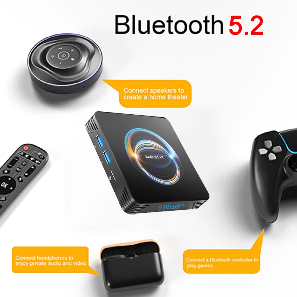 Smart Android 16 TV Box 8K HDR10 Streaming Player Dual Band WiFi BT Smart Set Top Box Netflix Remote Included IPTV Media Player - Image 5