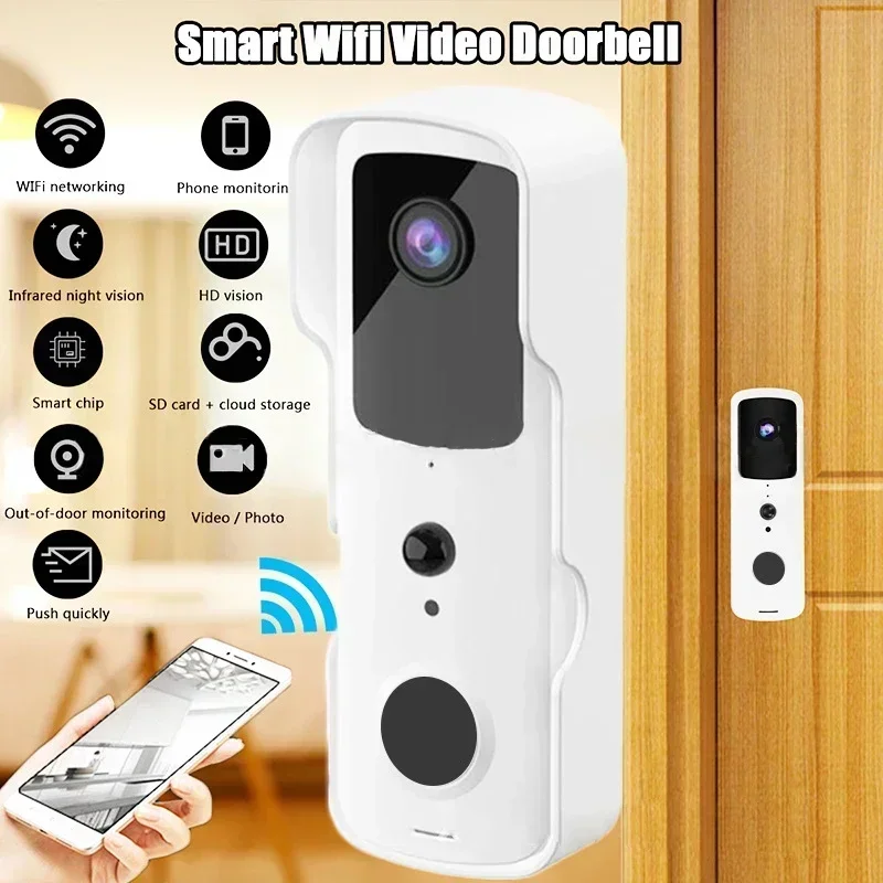 S4964f812f9f548a3923d08bb1ef0f993f Smart Video Doorbell Waterproof Night Vision Door Viewer 1080P FHD Camera Digital Visual Intercom WIFI 2.4G Tuya Door Bell