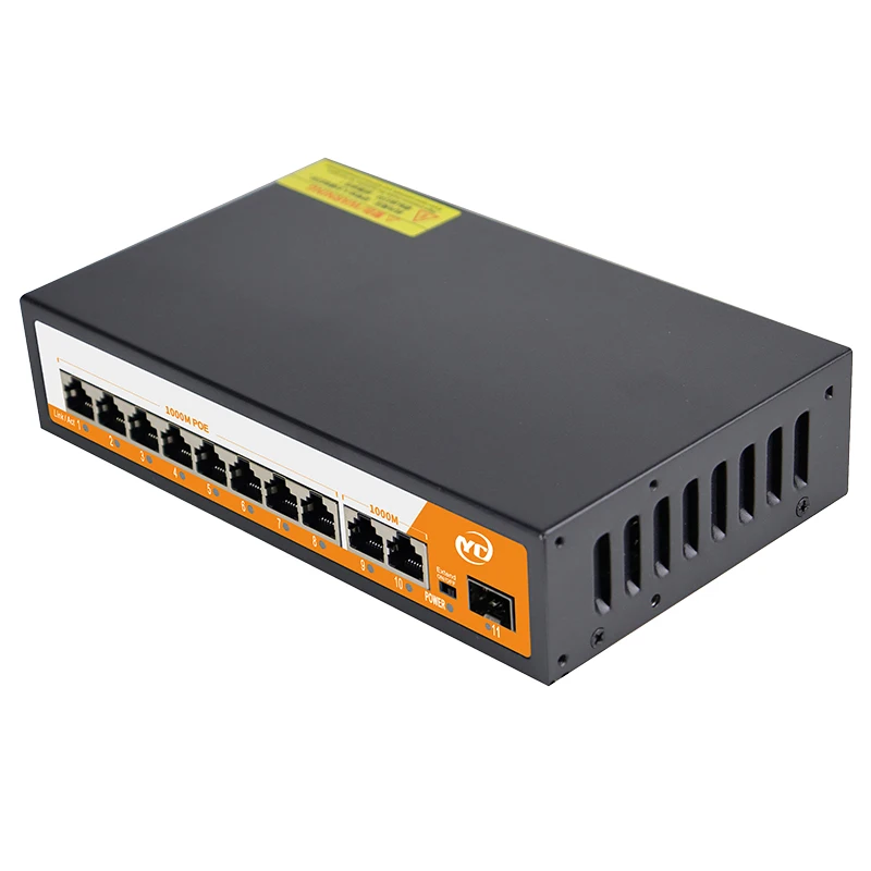New 11-Port Gigabit POE RJ45 SPF Ethernet Switch with for 802.3af/at Uplink Unmanaged Plug and Play,for IP Camera/NVR - Image 6